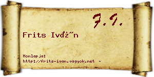 Frits Iván névjegykártya
